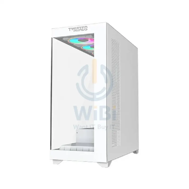 Twisted Minds Quantum Glass Mid Tower Gaming Case - White
