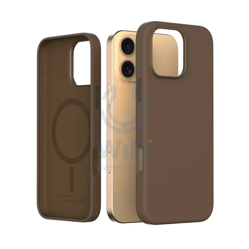 Arareee Typo Skin Silicon Case For iPhone 16 Pro Max- Rose Golden