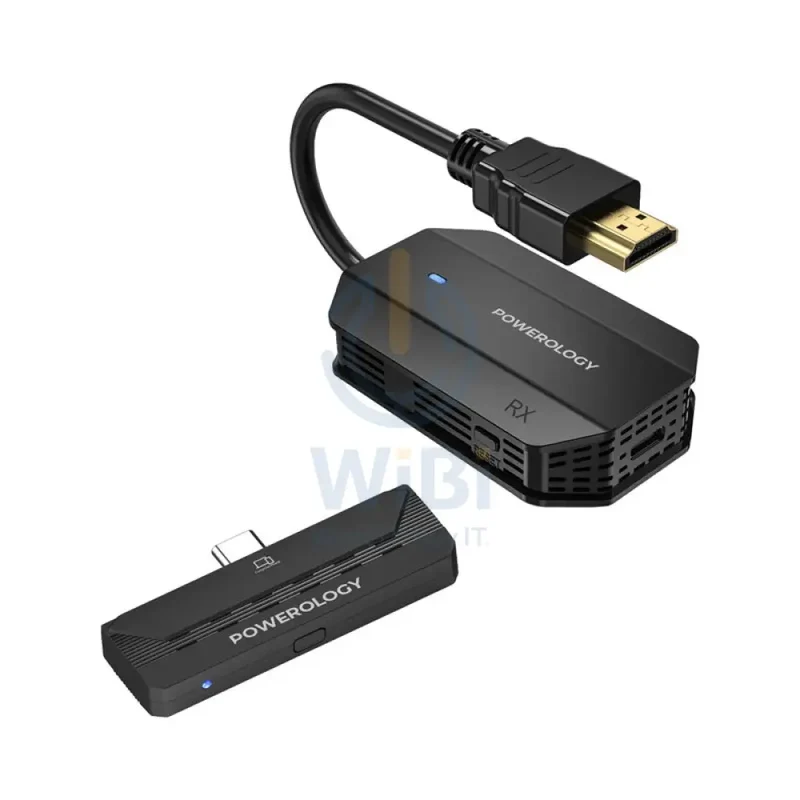 Powerology Wireless HDMI Type-C Adapter Audio & Video - Black
