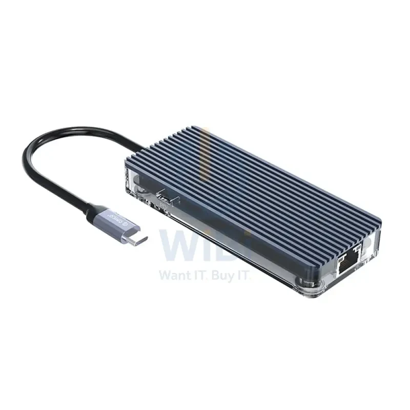 ORICO 6 Port Type-C Transparent Hub – USB / HDMI / RJ45 - Grey