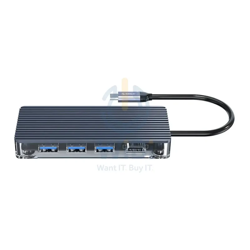 ORICO 6 Port Type-C Transparent Hub – USB / HDMI / RJ45 - Grey