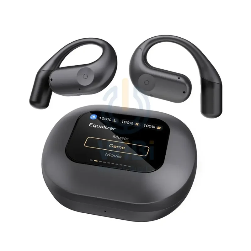 Powerology TWS Earbuds and Charging Case with Display - 60mAh / Type-C - Black