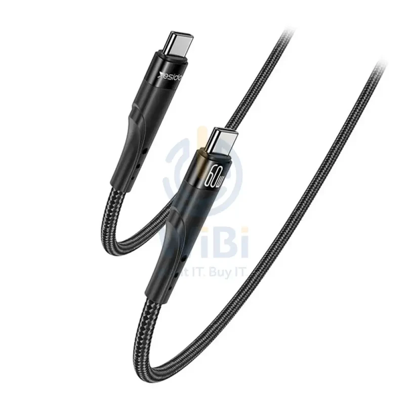 Yesido CA116 Braided Data Cable PD Fast Charging Cable - 3M / 60W / Type-C - Black