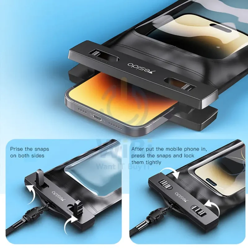 Yesido WB10 Waterproof Bag for Mobile Phone - Black
