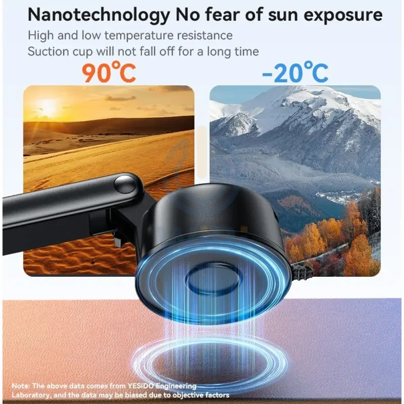 Yesido C266 Round Magesafe 360 Degree Rotation Magnetic Holder - Black