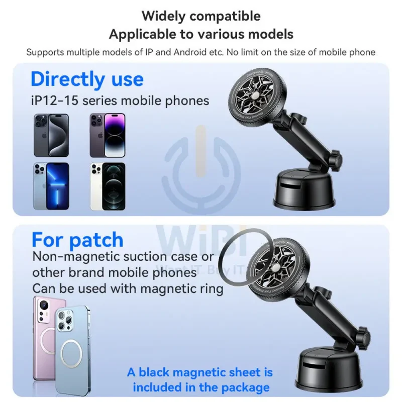 Yesido C266 Round Magesafe 360 Degree Rotation Magnetic Holder - Black