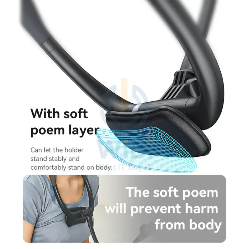 Yesido C291 Magnetic Connection Neck Mounted Lazy Phone Holder - Black