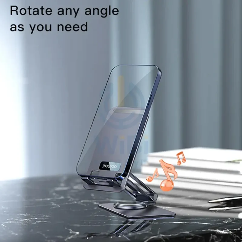 Yesido C184 360 Rotating Aluminum Alloy Folding Phone Holder - Space Gray