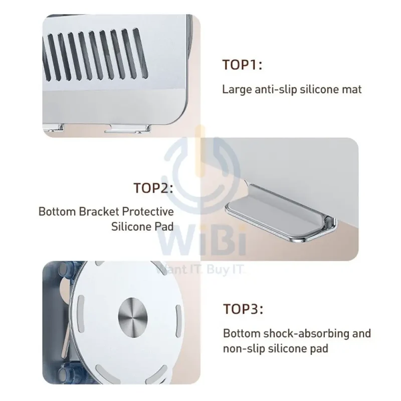 Yesido LP06 Foldable Laptop Swivel Stand - Silver