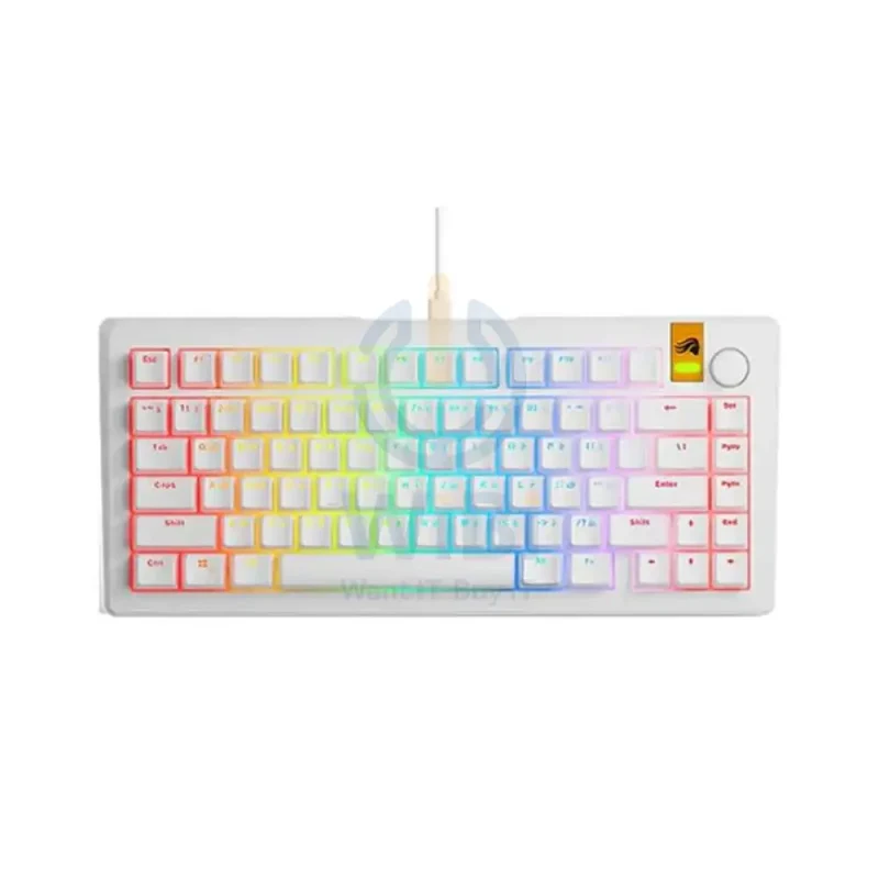 Glorious GMMK 3 HE Wired Mechanical Gaming Keyboard - 75% / Pre-Built / White / Arabic