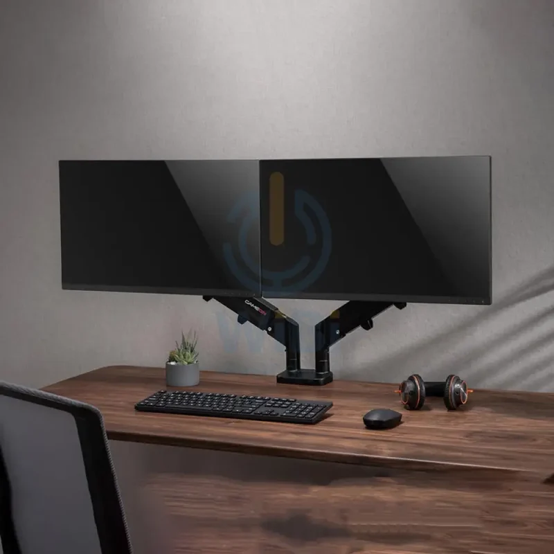 GameOn GO-5350 Dual Monitor Arm for Gaming & Office - Black