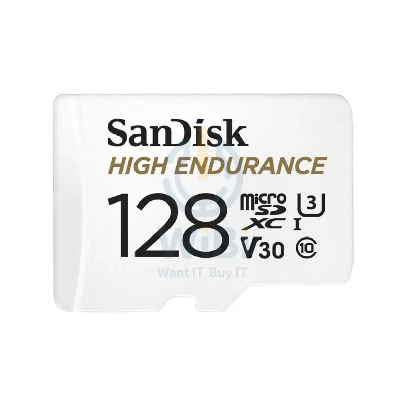 بطاقة ذاكرة سانديسك هاي إنديورانس microSD - 128 جيجابايت / سرعة تصل إلى 100 ميجابايت/ثانية