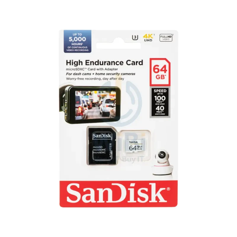 SanDisk High Endurance microSD Card - 64GB / Up to 100MB/s