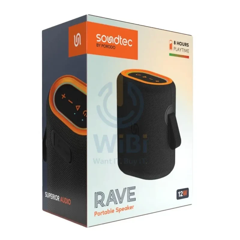 Porodo Soundtec Rave Portable Speaker - Black