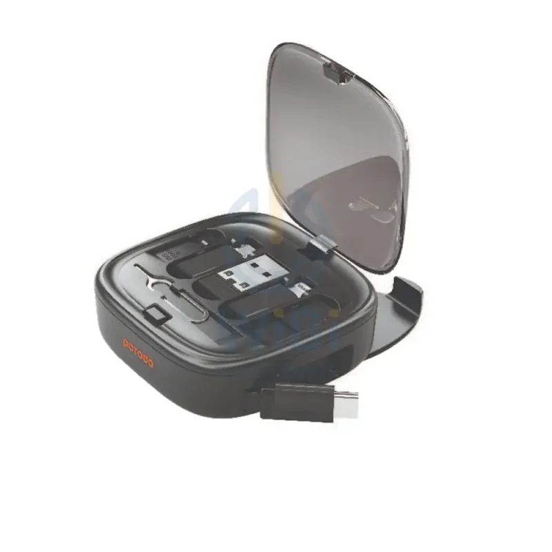 Porodo Multi-Device Charging Kit Data & Charge - 1M / USB-A / USB-C / Lightning / Micro USB / Black