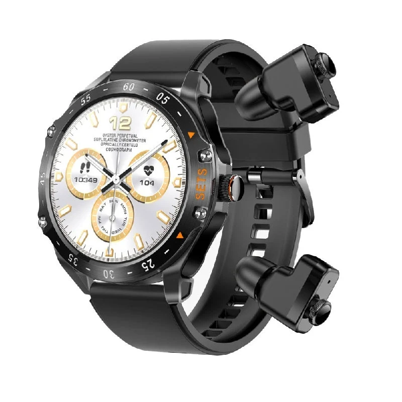 Porodo Hype Smartwatch With Earbuds - 400mAh / Black