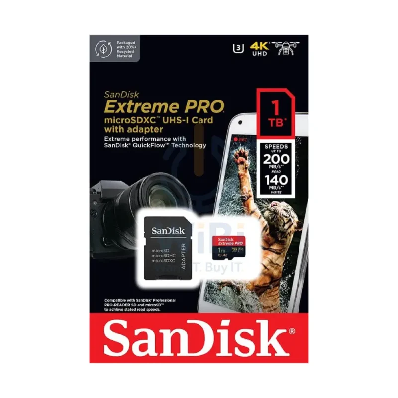 SanDisk Extreme PRO microSDXC UHS-I CARD with Adapter - 1TB / Up to 200 MB/s