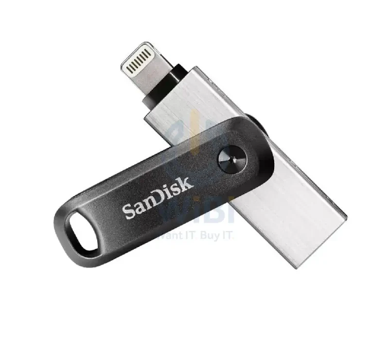 SanDisk iXpand Flash Drive Go - 128GB / USB 3.0 / Lightning / Black and Silver