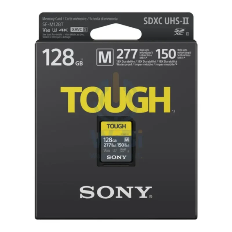 بطاقة ذاكرة سوني SF-M128T/T1، بسعة 128 جيجابايت، من سلسلة SF-M TOUGH، UHS-II SDXC