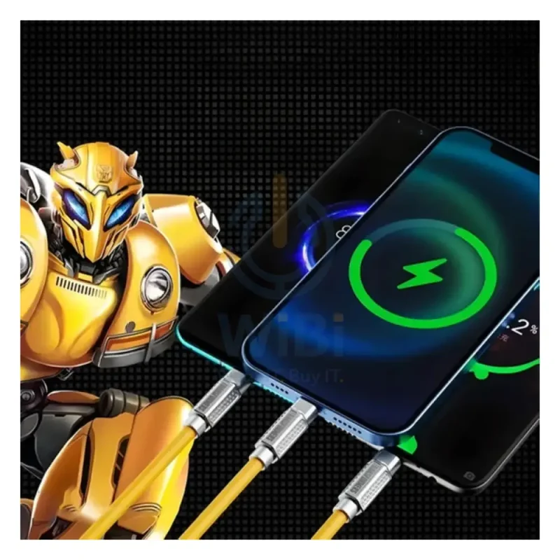 Transformers TF-A03 Bumblebee Three-In-One Fast Charging Data Cable - 1.2 Meter / Yellow
