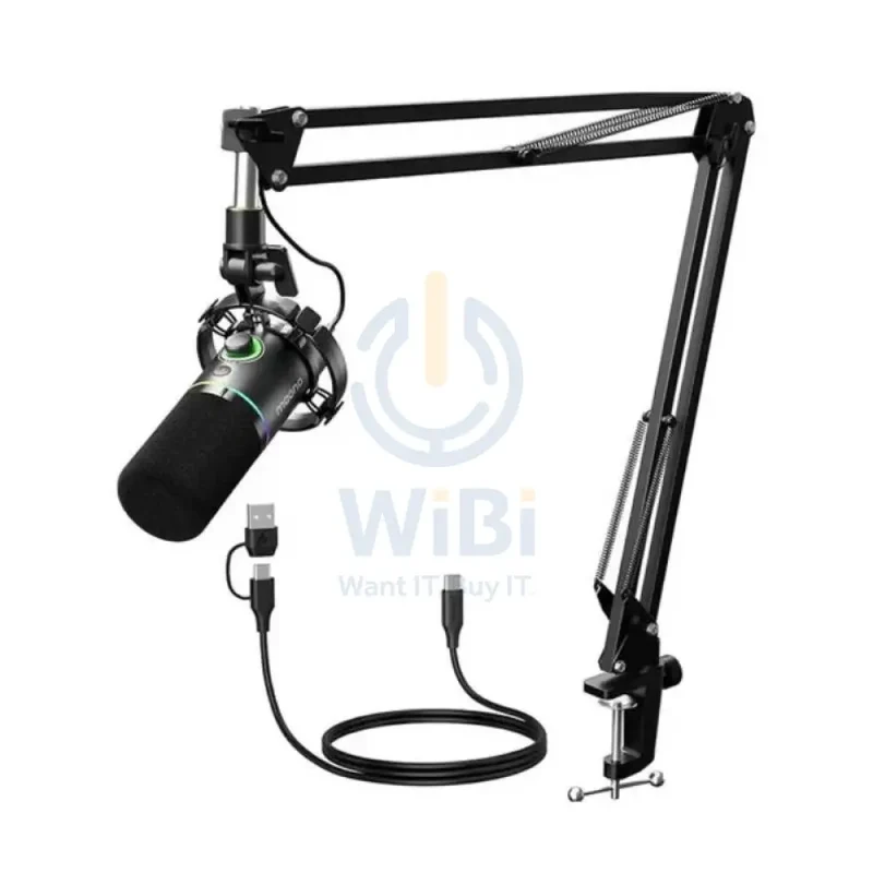 Maonocaster PD200XS USB/XLR Dynamic Microphone Set with Boom Arm - Black