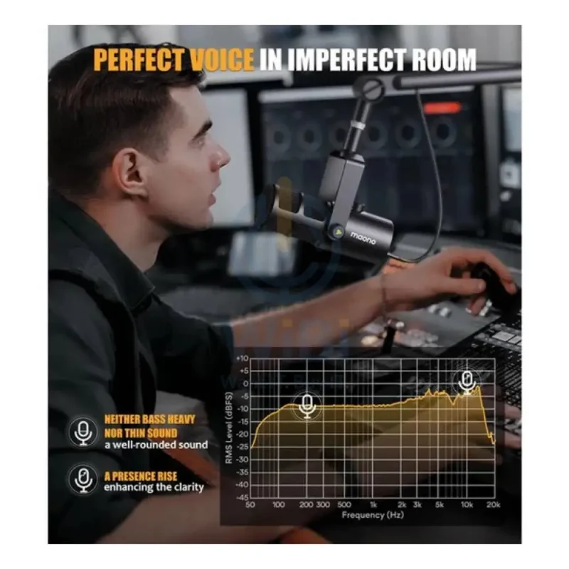 Maonocaster PD400X USB/XLR Dynamic Microphone - Black