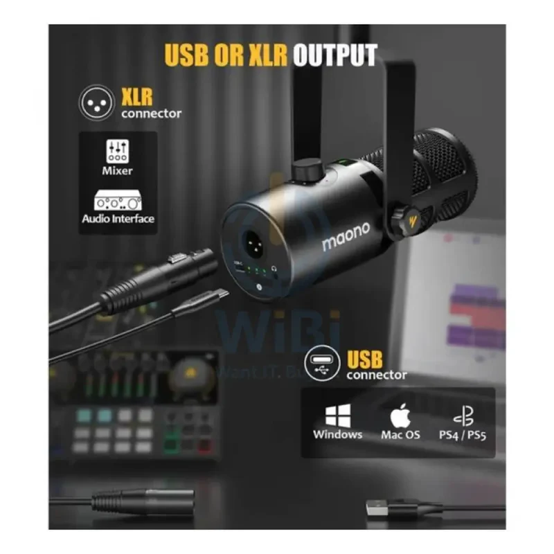 Maonocaster PD400X USB/XLR Dynamic Microphone - Black