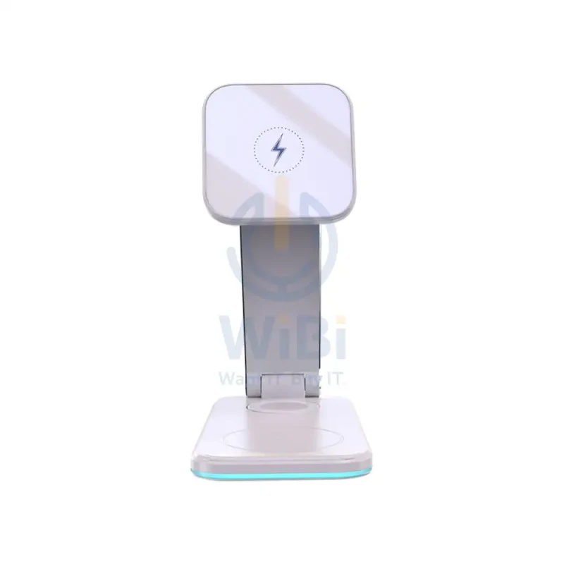 Yesido DS17 Magnetic 3 In 1 Foldable Wireless Charging Dock Stand - 15W / Wireless / Type-C - White