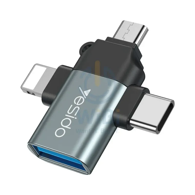 Yesido GS15 3 in 1 USB Flash Disk OTG Adapter - 3CM / USB / Type-C / Micro / Lightning
