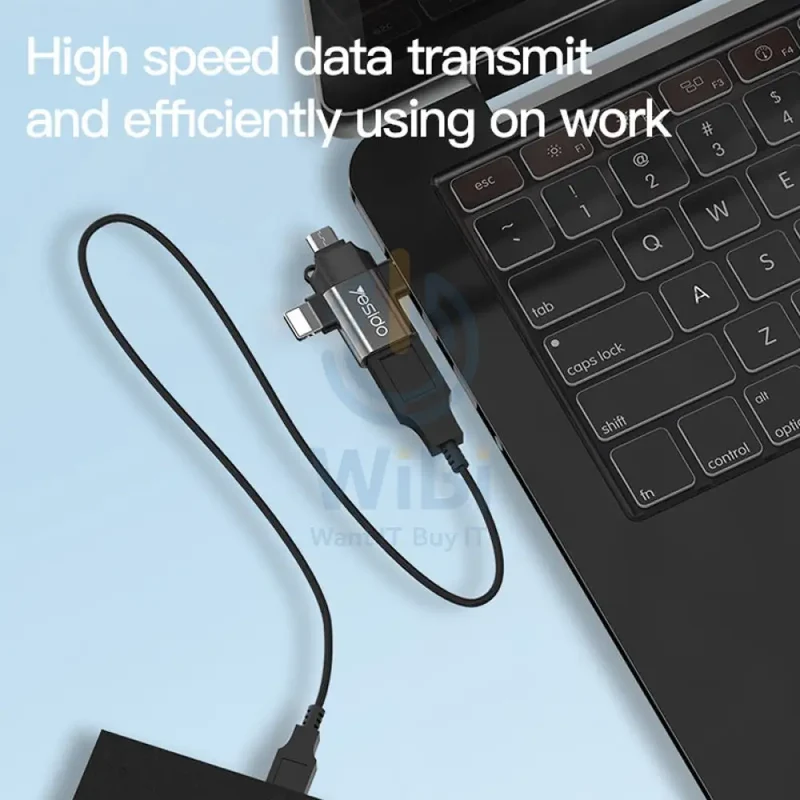 Yesido GS15 3 in 1 USB Flash Disk OTG Adapter - 3CM / USB / Type-C / Micro / Lightning