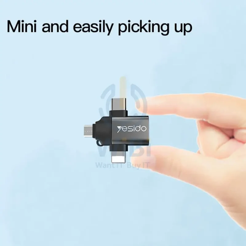 Yesido GS15 3 in 1 USB Flash Disk OTG Adapter - 3CM / USB / Type-C / Micro / Lightning