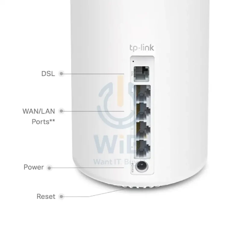 بوابة شبكة تي بي-لينك ديكو X20-DSL، AX1800، VDSL، ميش واي فاي 6 لتغطية المنزل بالكامل، بتردد 5 جيجاهرتز (1201 ميجابت في الثانية)، LAN جيجابت