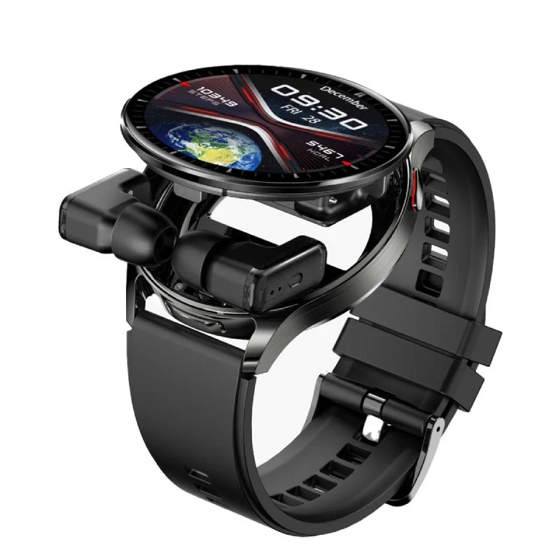 Porodo Pulse Smartwatch With Earbuds - 300mAh / Black