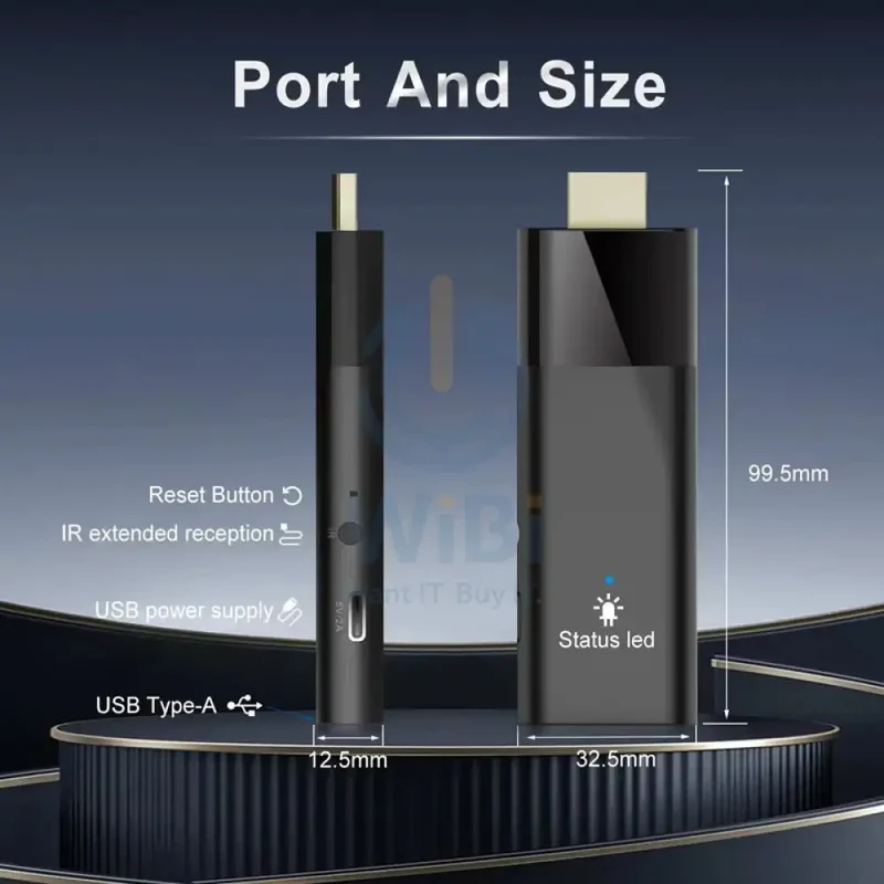 Android TV 4K Stick - 2.4 GHz / 8GB / 128GB / 4K / Bluetooth / HDMI / Micro- Black