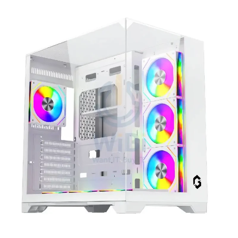 GAMEON VaIkyriei Series 3 Side Glass Mid Tower Gaming Case - White