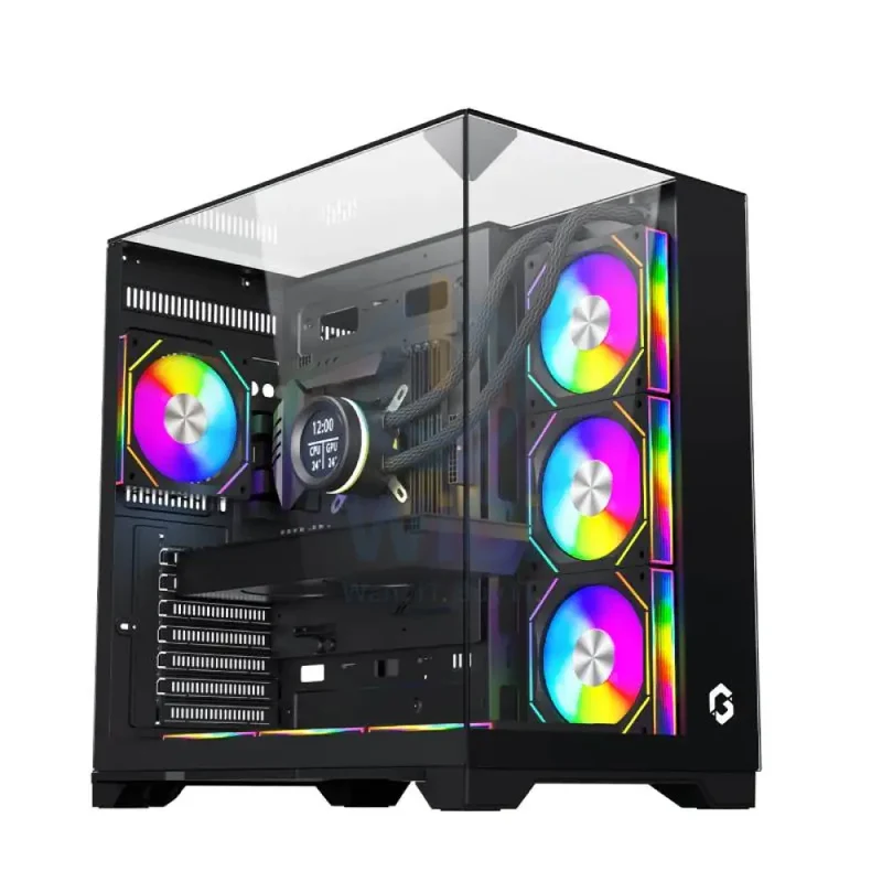 GAMEON VaIkyriei Series 3 Side Glass Mid Tower Gaming Case - Black