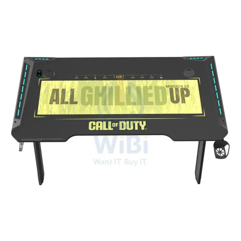 GameOn Hawksbill Series RGB Flowing Light Gaming Desk - Call Of Duty (COD) / Black-Green