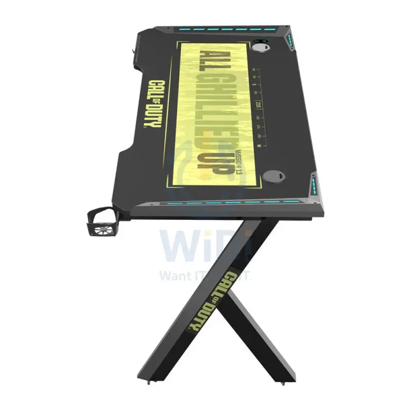 GameOn Hawksbill Series RGB Flowing Light Gaming Desk - Call Of Duty (COD) / Black-Green