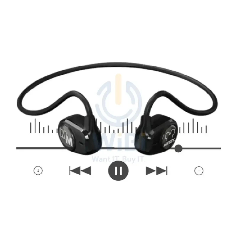 سماعة رأس رياضية لاسلكية ديزني QS-Q2 ببلوتوث - أسود