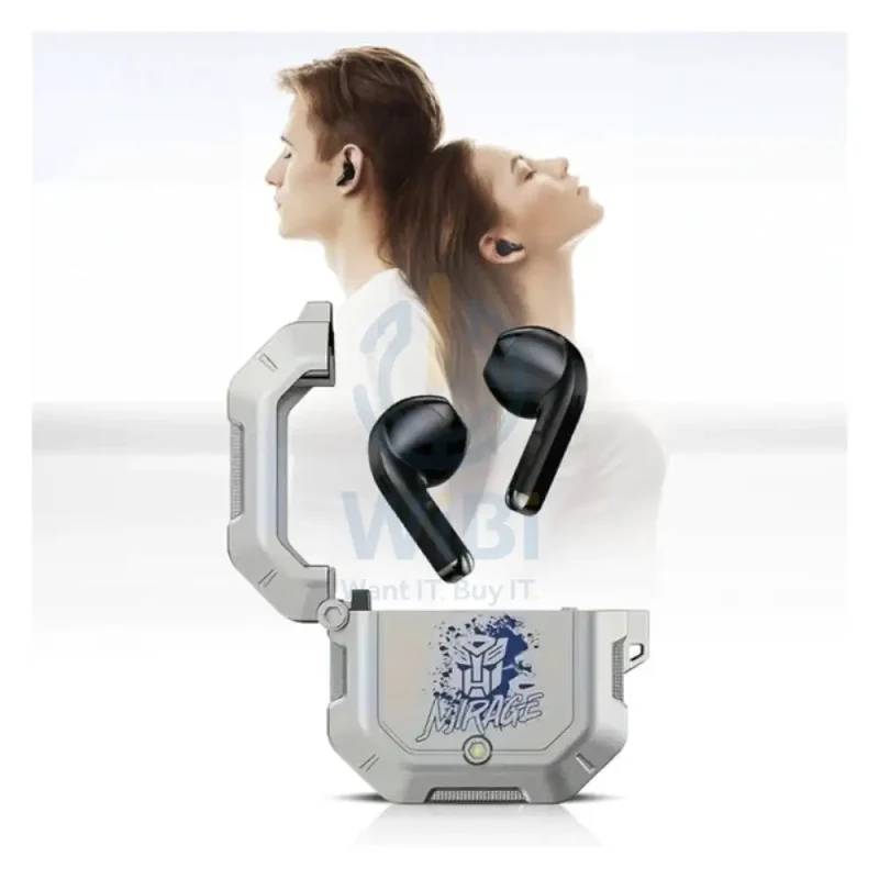 سماعات أذن ترانسفورمرز TF-T12 لاسلكية، بلوتوث، باللون الفضي