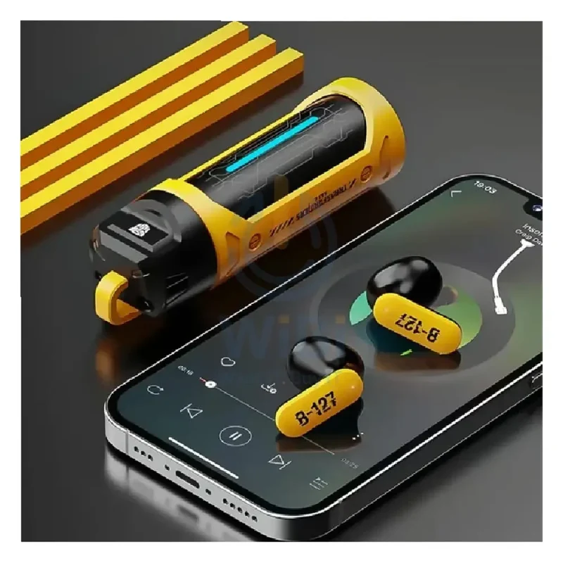 سماعات أذن ترانسفورمرز TF-T11 لاسلكية، بلوتوث، باللون الأصفر