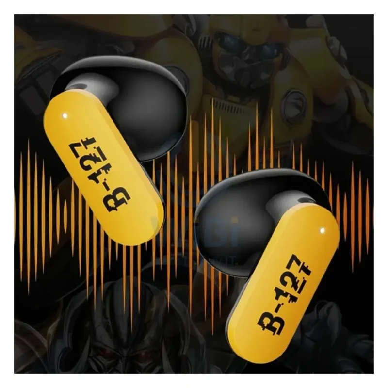 سماعات أذن ترانسفورمرز TF-T11 لاسلكية، بلوتوث، باللون الأصفر