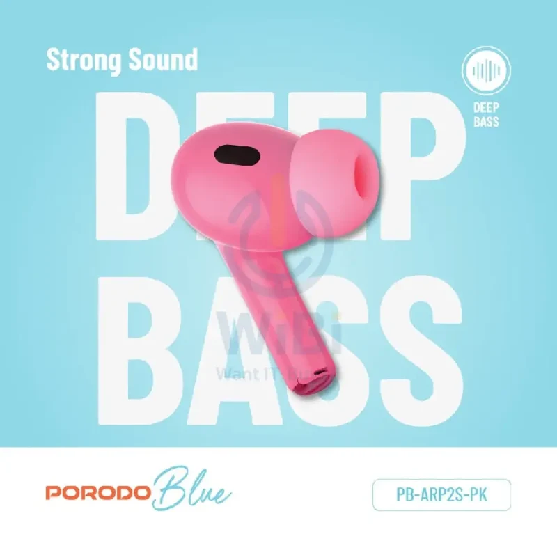 Porodo Blue Earbuds Pro2 - 1.47" Touch / Wireless / ANC / USB-C / Pink