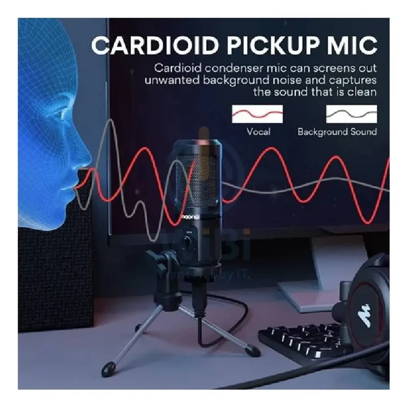 Maonocaster AU-PM461TR USB Gaming Microphone with Mic Gain - Black