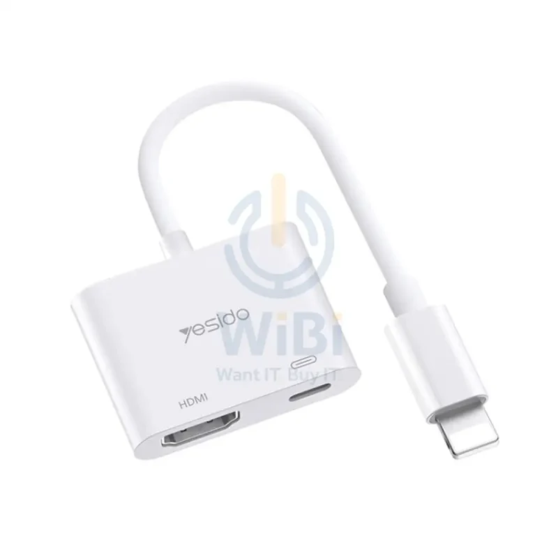 Yesido HM06 8 Pin to HDMI Audio Video Adapter - Lightning / 1080p / USB - White