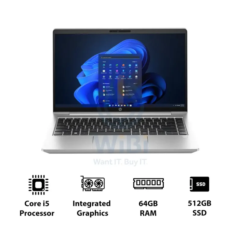 HP ProBook 440 G10 - 14.0" FHD / i5 / 64GB / 512GB (NVMe M.2 SSD) / Win 11 Pro / 1YW - Laptop