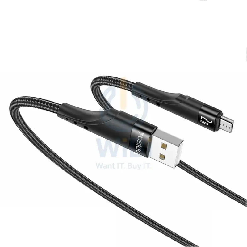 Yesido CA109 Fast Charging Data Cable - 3M / USB / Micro - Black