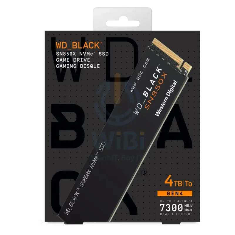 WD Black SN850X NVMe SSD - 4TB / M.2 2280 / Up to 7300MB/s / PCIe 4 x4 - SSD (Solid State Drive)