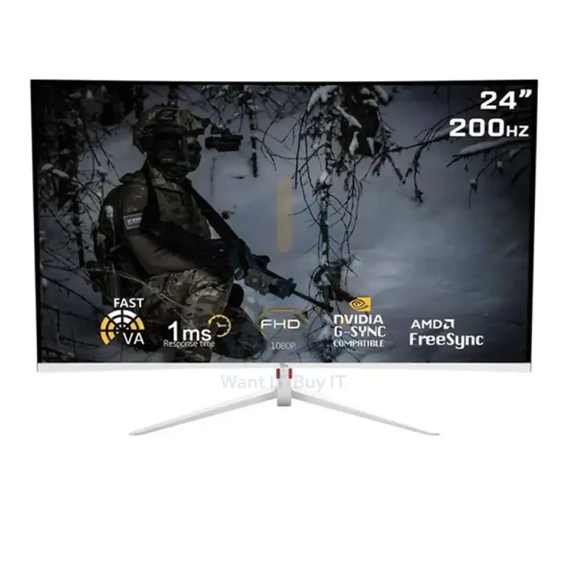 Twisted Minds Gaming Monitor - 23.8'' FHD / VA / 200Hz / 1MS / HDMI / Display Port / White - Monitor