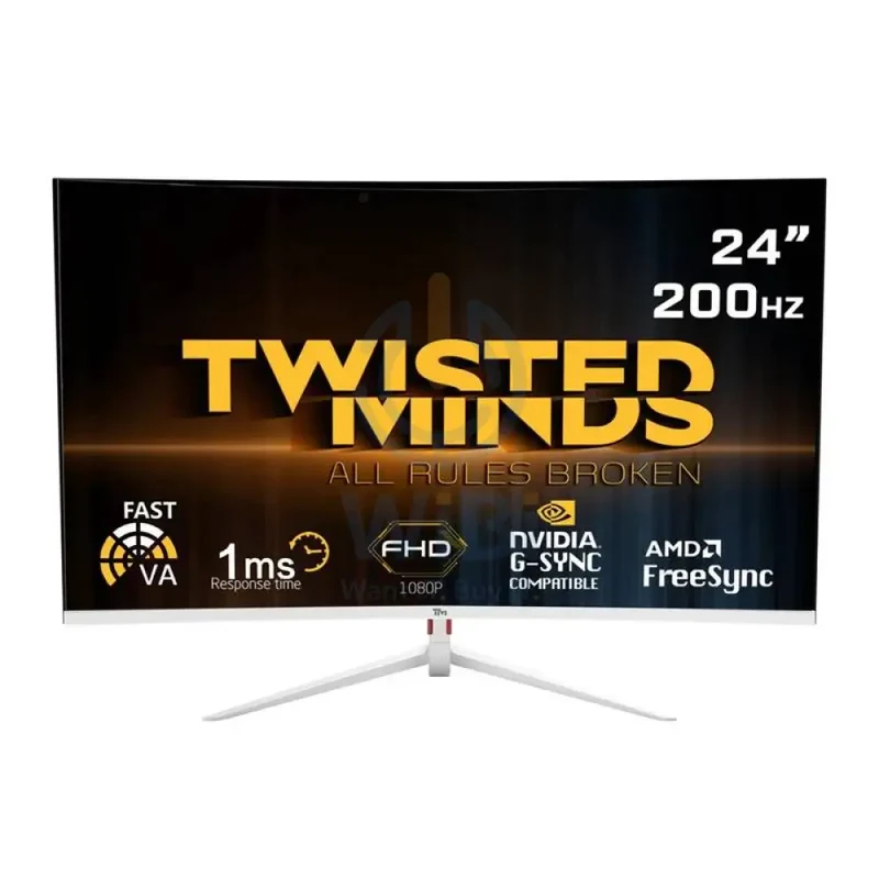 Twisted Minds Gaming Monitor - 23.8'' FHD / VA / 200Hz / 1MS / HDMI / Display Port / White - Monitor